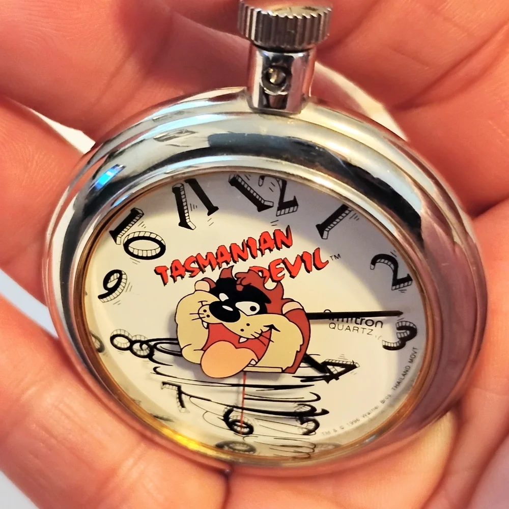 Armitron Looney Tunes Taz Manian Devil Collectible Pocket Watch